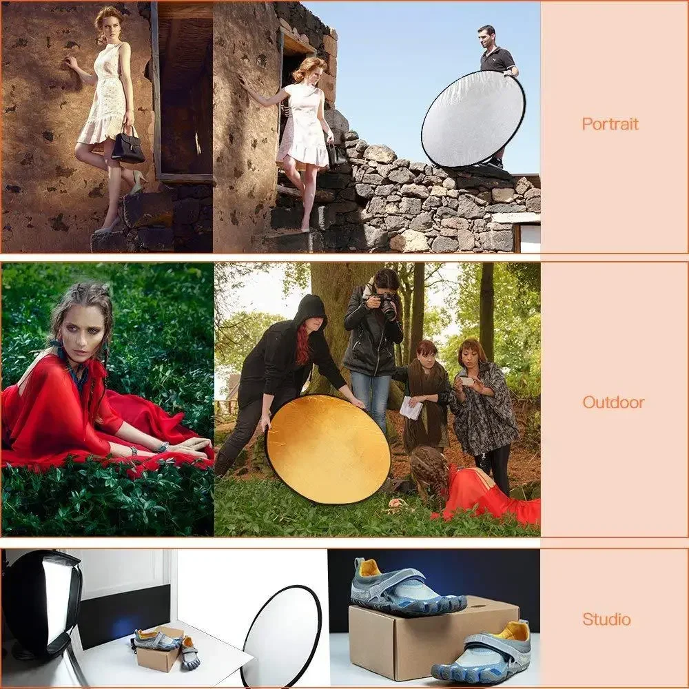 90x120cm 5 in 1 Portable Collapsible Light Oval Photography Reflector for Studio Multi Photo Outdoor Studio Reflector