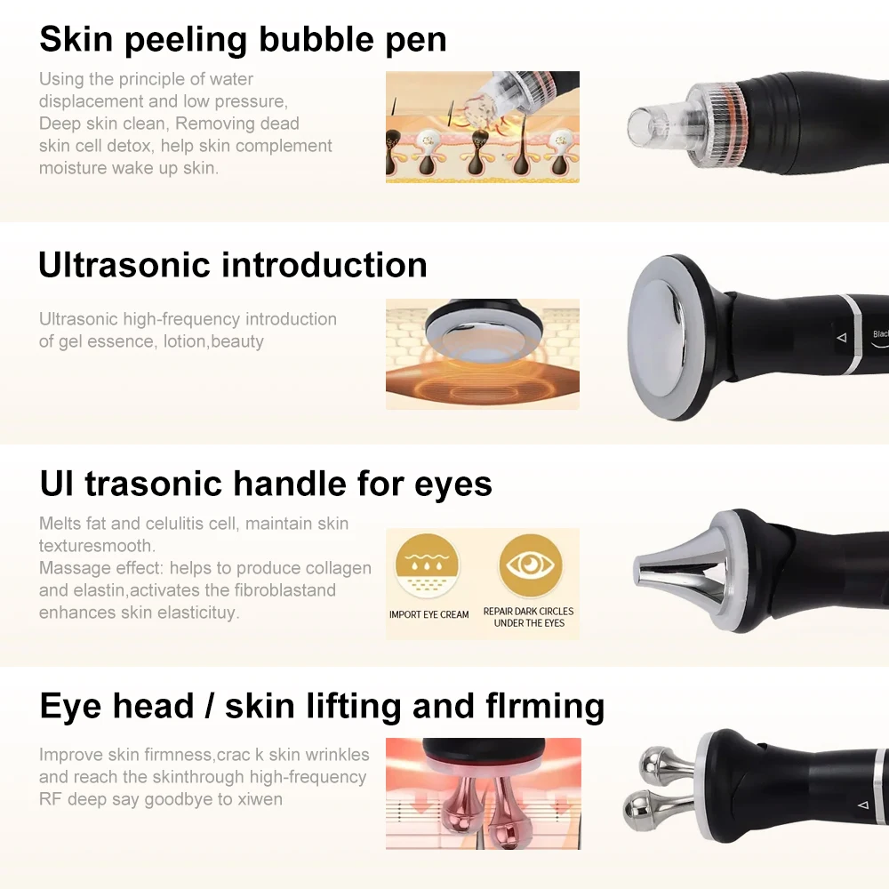 Portab 10 In 1Hydrogen Oxygen Dermabrasion Machine H2O2 Small Bubble Moisturizer Facial Beauty Device Aqua Peeling Skin Care Spa