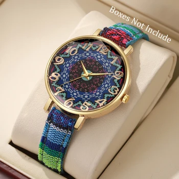 Fashion Women Leather Strap Quartz Wristwatch Ladies Vintage Arabic Numeral Dial Watches Reloj Mujer Girls Gift（Without Box）