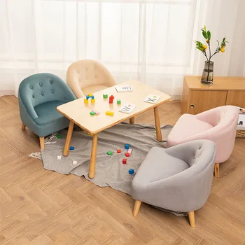 Children's Sofa Chair Reading Corner Single Child Chairs Modern Style Solid Wooden Legs Cortex For Bedroom Home Decoration