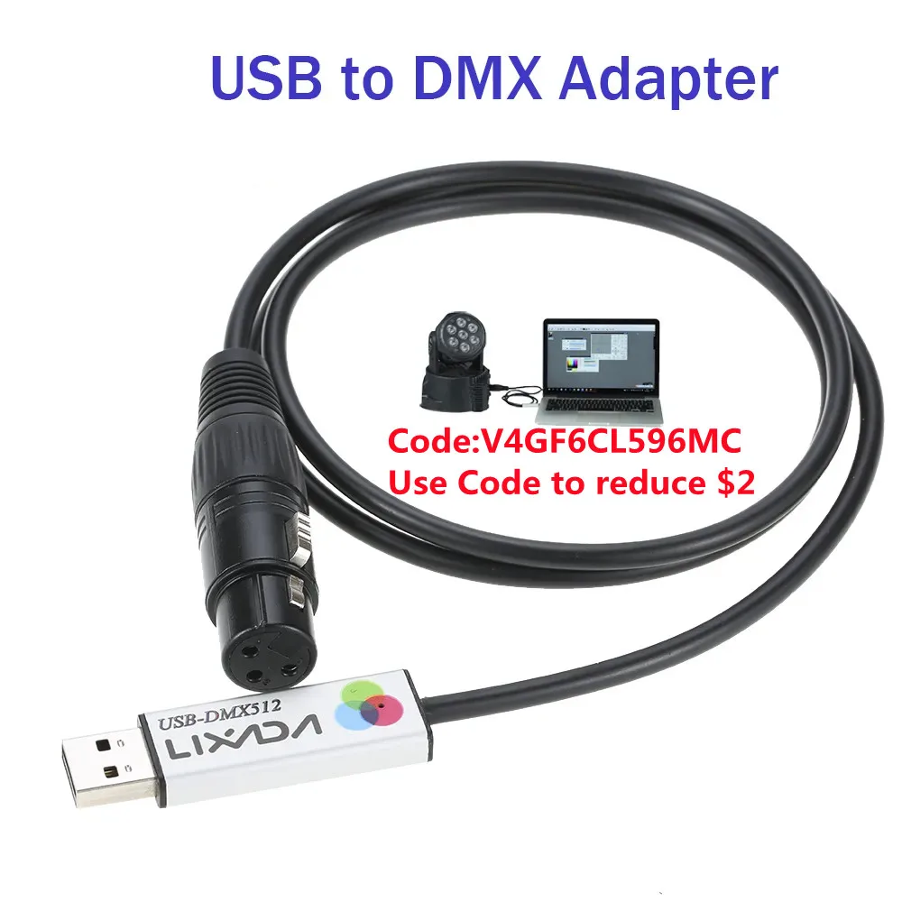 USB to DMX Interface Adapter LED DMX512 Computer PC Stage Lighting Controller Dimmer Led Dmx512 Interface CD DJ Disco dmx controller