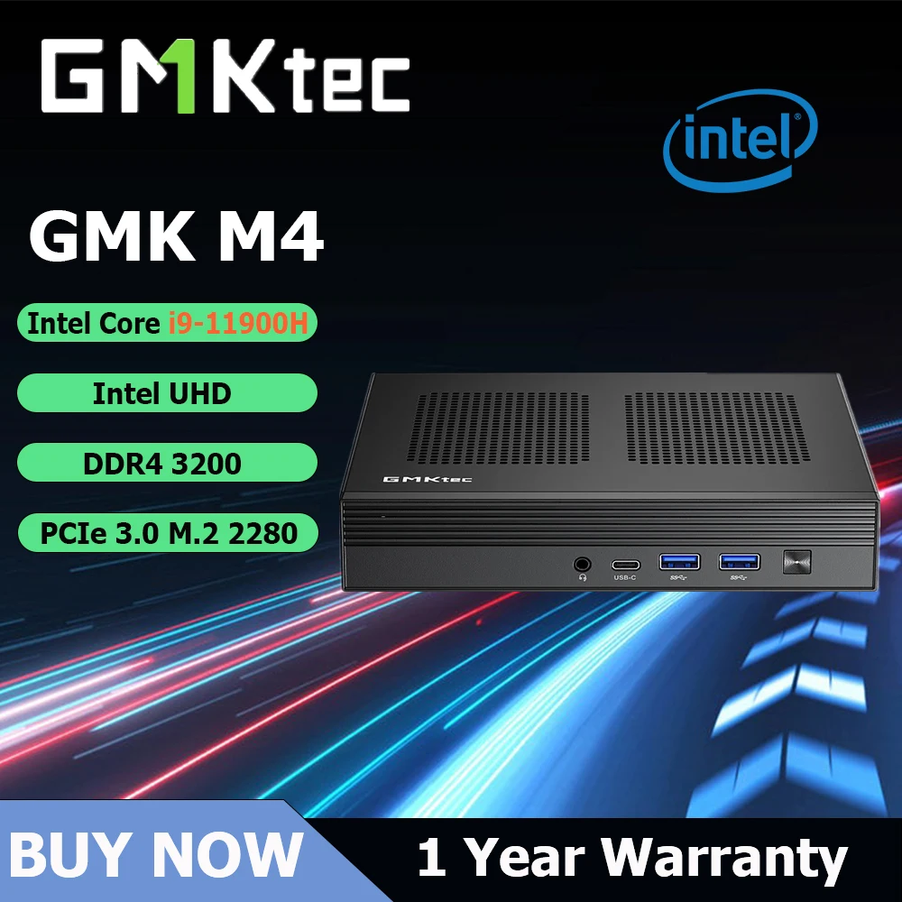 GMKtec M4 인텔 코어 i9-11900H 게임용 미니 PC, 8 코어, 16 스레드, 16 GB, 32GB, DDR4, 512GB, 1TB SSD