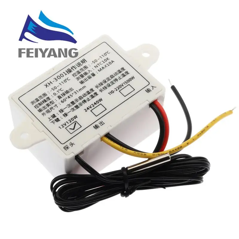 10A 220VAC Digital LED Temperature Controller XH-W3001 For