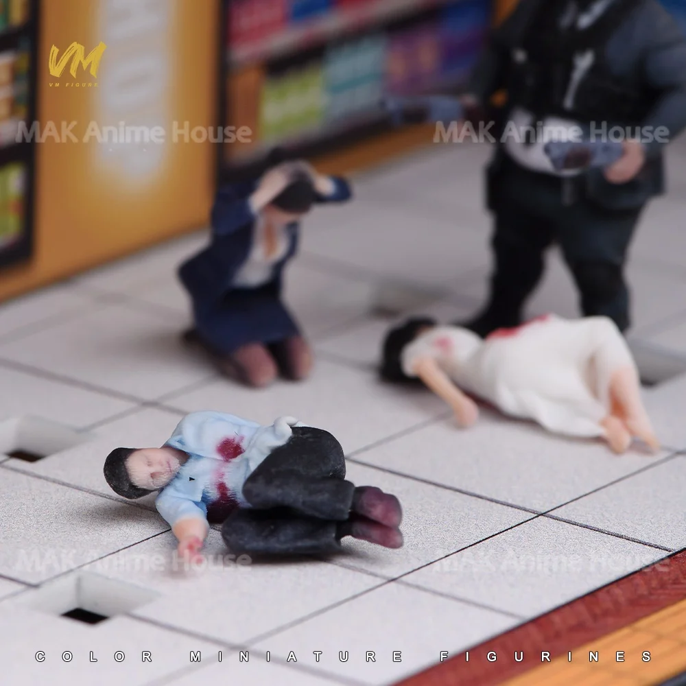 3D Print Figures 1/64 1/43 1/24 1/18 Masked Armed Robber Hostage Body Robbed Bank Overweight Men Realistic Model Scene Car Toys image 3