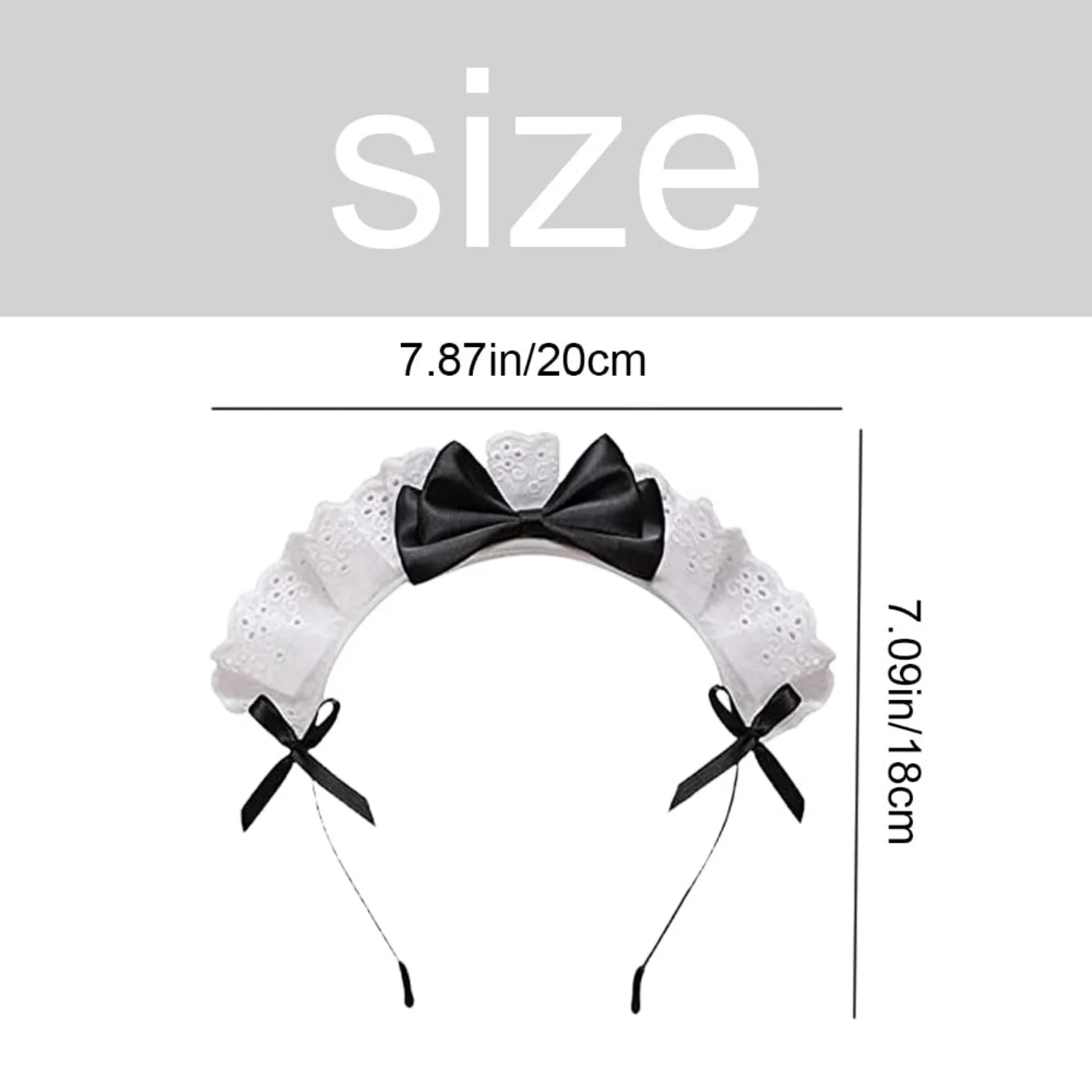 1PC　Maid Lace Bow Headband, Cute Cosplay Hair Accessory for Halloween, Costume Party & Dress - Up