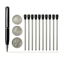 Compact Retractable Twist Ballpoint Pen Mini Pocket-Sized Metal Ballpen with Black Blue Replaceable Refills 0.7mm Travel Use 4