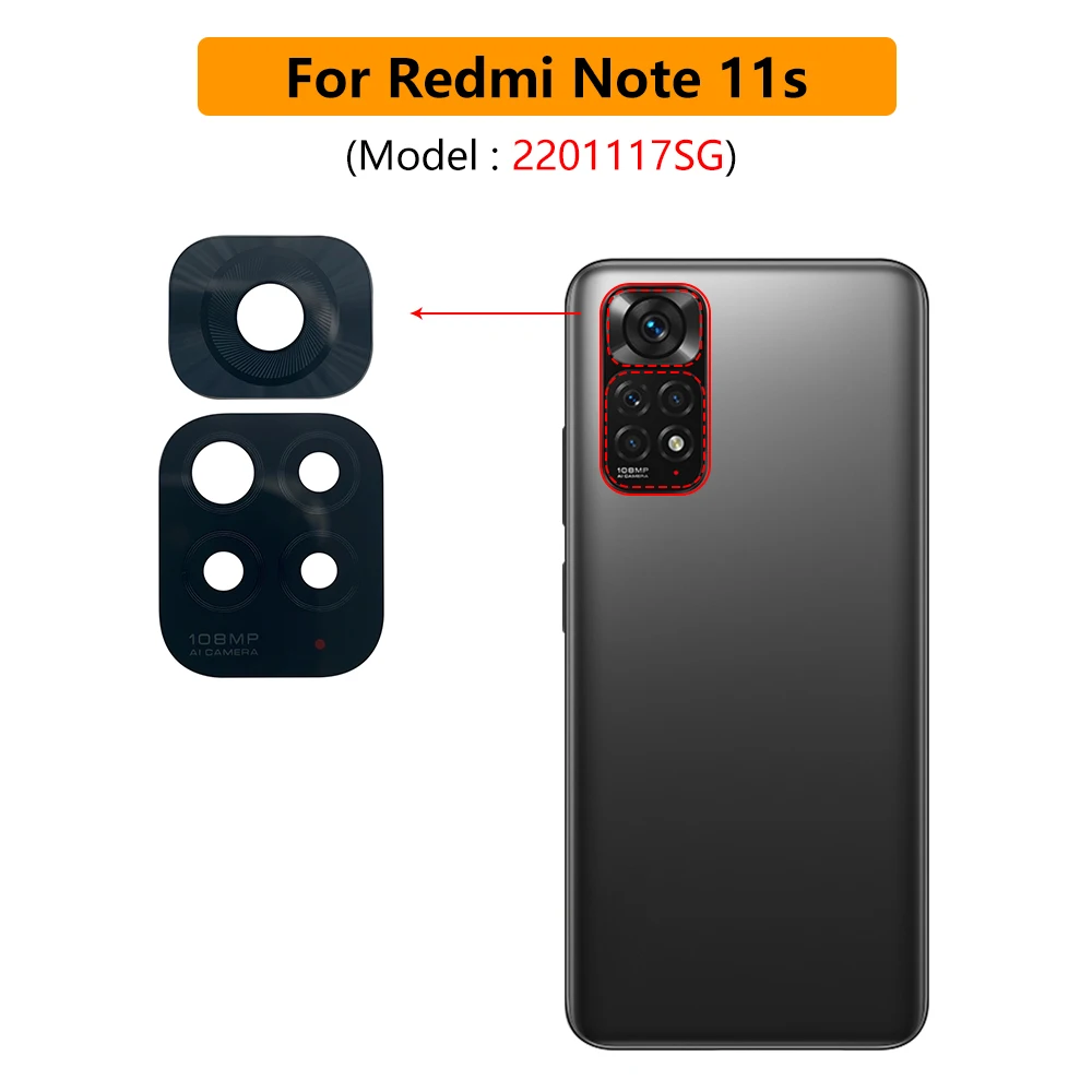 Rear Back Camera Glass Lens Cover With Ahesive Sticker Replacement For Xiaomi Mi 11T Pro Redmi Note 11S 11 11T 5G