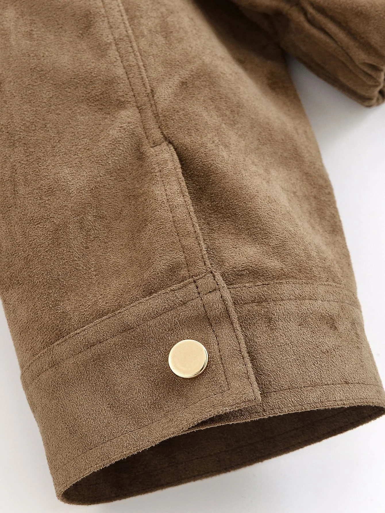 Women Bomber Suede Jackets Female Long Sleeve Zipper Short Jacket Coat Autumn Winter Large Pocket Elastic Hem Jackets Streetwear