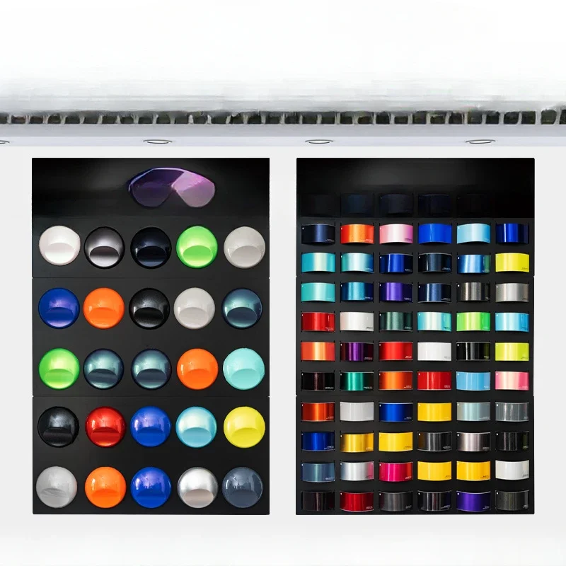 

change film color card painting color t emplate display rack storefront image wall
