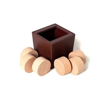 Challenging Six T Square Circle Logic 3D Mind Box Brain Teasers Wooden Puzzles Game 4