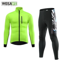 

WOSAWE Winter Thermal Fleece Cycling Jerseys Set Long Sleeve MTB Bicycle Clothing Mountain Bike Clothes Sportswear Wear Suit