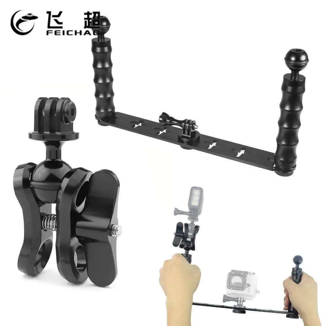 F18282AHandheldSelfieMonopodDivingUnderwaterLightArmAluminum