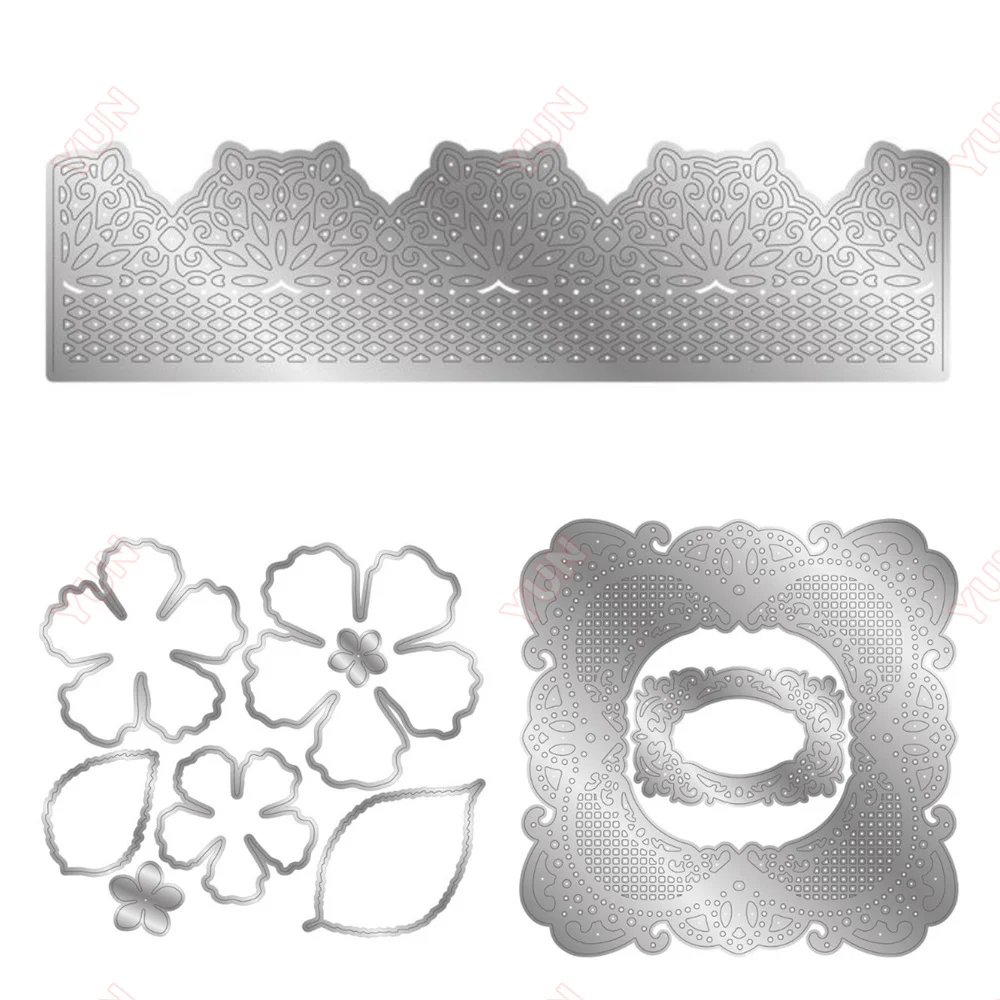 

Exquisite Lace Metal Cutting Dies Scrapbook Embossed Make Paper Card Album Vintage Rose Handmade Greeting Card Albums