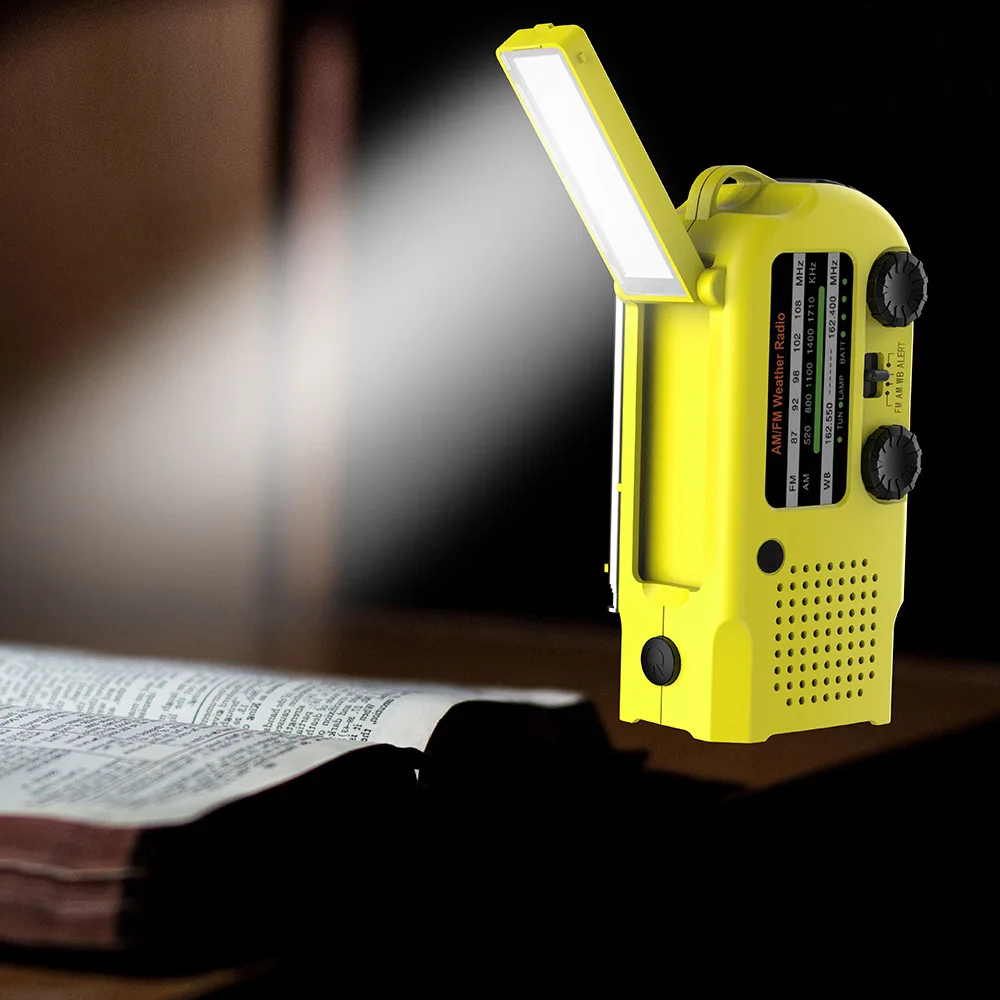 XSY299AS Outdoor Multi-function Emergency Radio Solar USB Handheld Mobile Phone Charging Camping Light