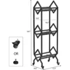 3 Tier Vinyl Record Storage Rack,Mobile Black Metal LP Storage Display Stand with Casters,Large Capacity Record Holder for Album 5