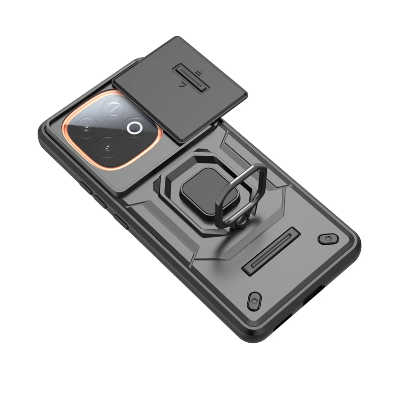 Custodia Ulefone Note 19 Con Vetro Teperato E Supporto agnetico - Blu