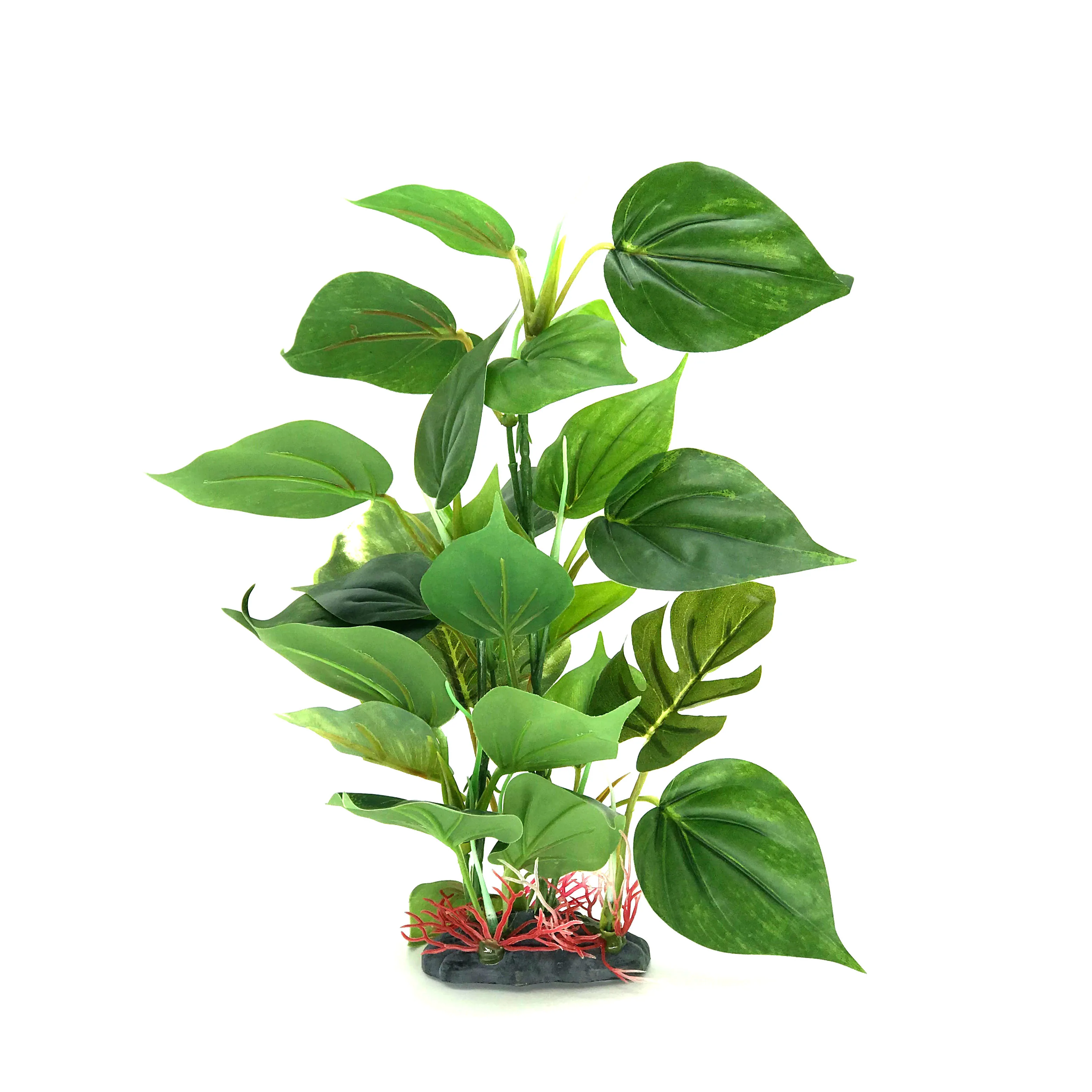 Artificial Aquarium Decor Plants Plastic Aquatic Plant with large green leaves Underwater Plants Fish tank aquatic plant adorn 1