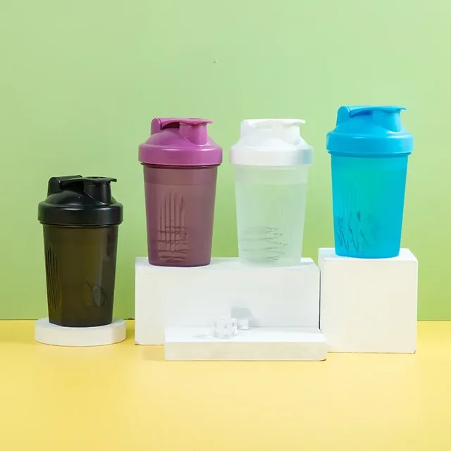 Sport Shaker Bottle 400ML Whey Protein Powder Mixing Bottle Sport Fitness Gym Shaker Outdoor Portable Plastic Drink Bottle 2