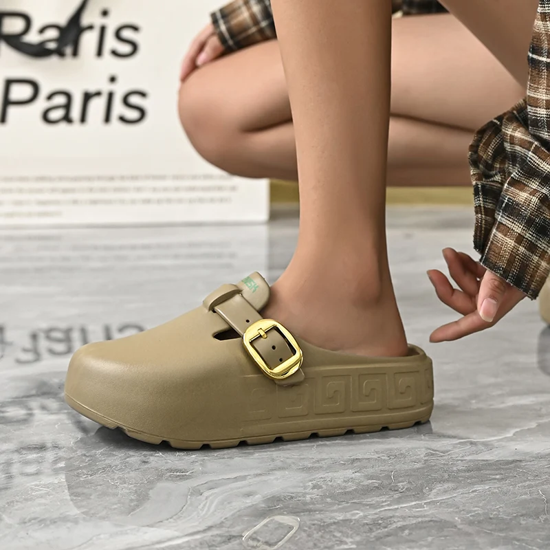 Summer Fashion Slippers for Women Thick Bottom Soft Sandals Womens Casual Eva Clogs Slip Ons Garden Shoes with Buckle Strap 4