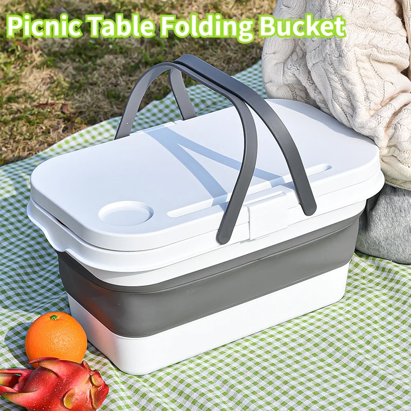 

Outdoor Camping Supplies Picnic Basket Foldable Table Portable Multifunctional Picnic Table Foldable Bucket Camping Equipment