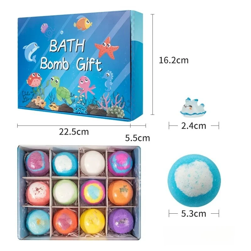 Children's Bath Bombs Gift Set with Hidden Toys - Safe Ocean Bubble Bath for Sensory Play and Bathtime Fun