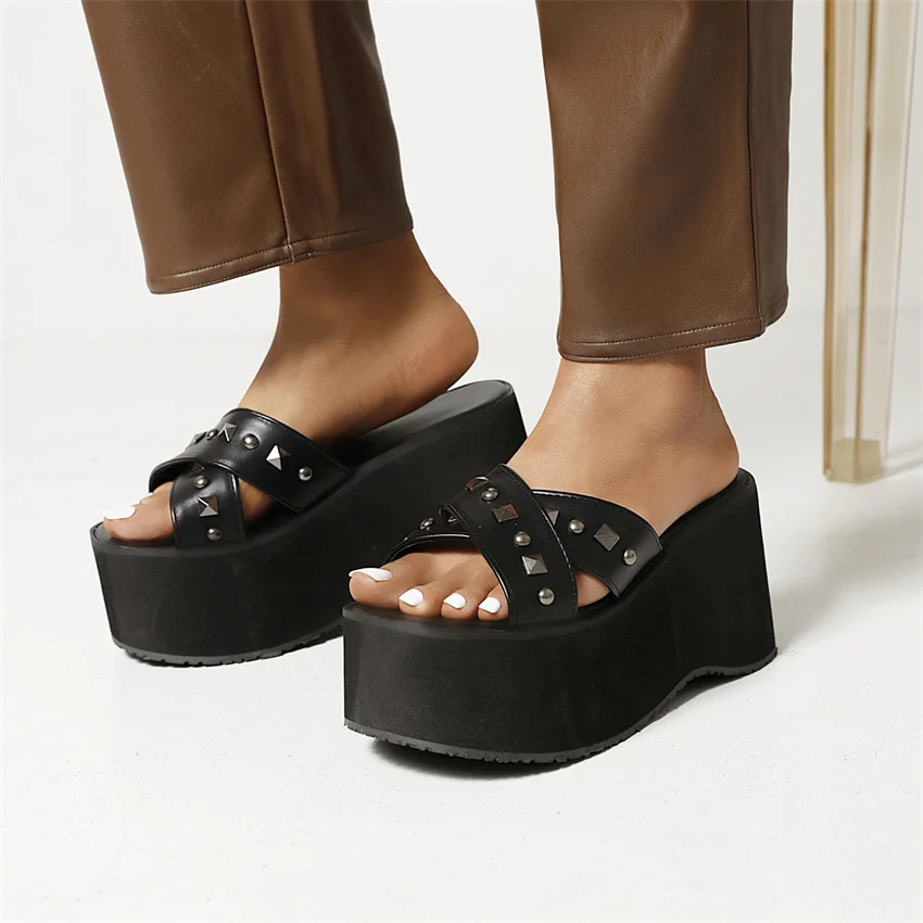 Summer Style Platform Wedges Sandals Women Slides High Heels Shoes Gladiator Sandals Woman Small Plus Size 33 - 46