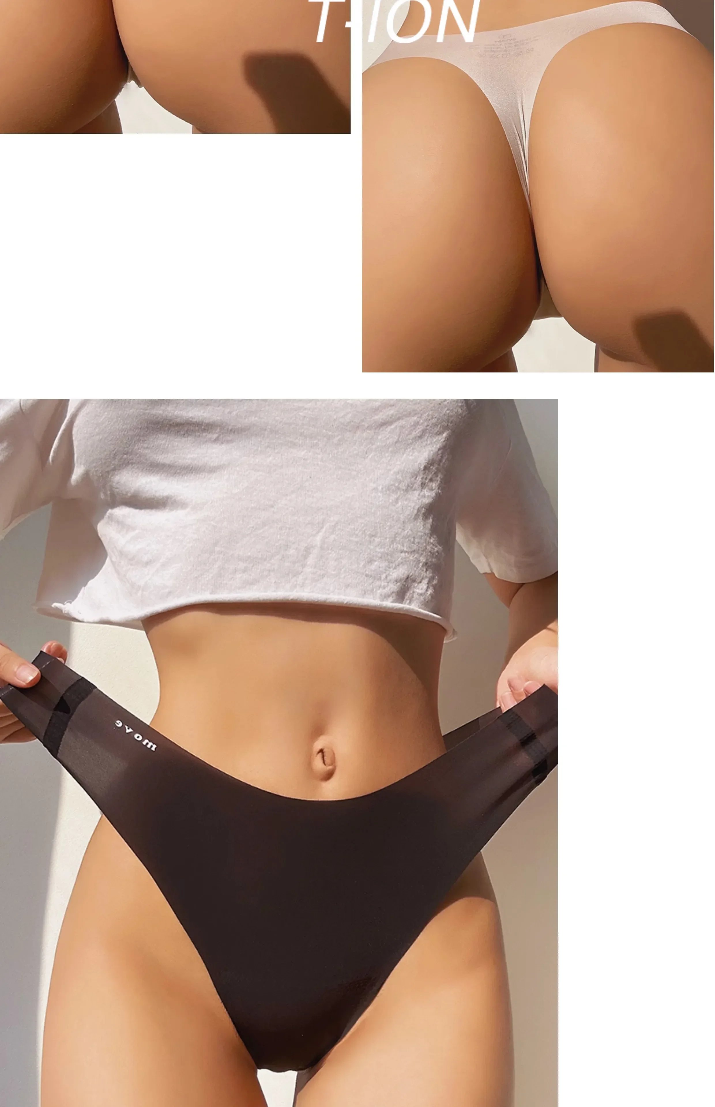 Seamless Thongs -Sheer Trace less Breathable Cotton Crotch Soft Thin Panties 19 S96d85a3a816d4ad185c1a129c832f3536