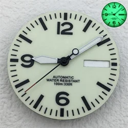 Black and White Full Luminous Watch Dial with Hands - 29mm (05)