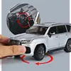 1:24 LX600 SUV Alloy Luxy Car Model Diecasts Metal Toy Off-road Vehicles Car Model Simulation Sound and Light Childrens Toy Gift 2