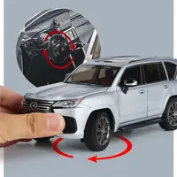 1:24 LX600 SUV Alloy Luxy Car Model Diecasts Metal Toy Off-road Vehicles Car Model Simulation Sound and Light Childrens Toy Gift 2