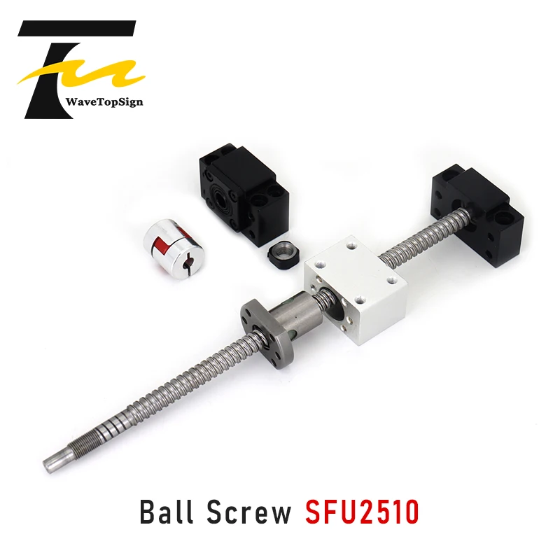

SFU2510 Ball Screw Set 200mm-1150mm SFU2510 End Machined + RM2510 Ball Nut+DSG25H nut housing+BK20 BF20 End Support+ Coupler