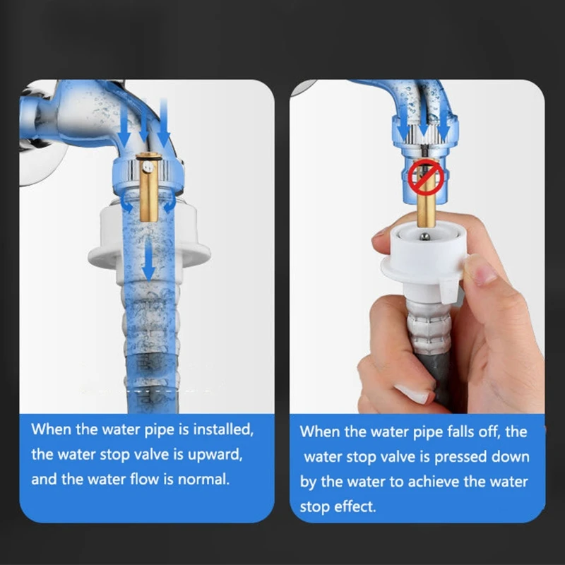 Washing Machine Faucet Household Automatic Water Stop Valve for Mop Pool Balcony Garden