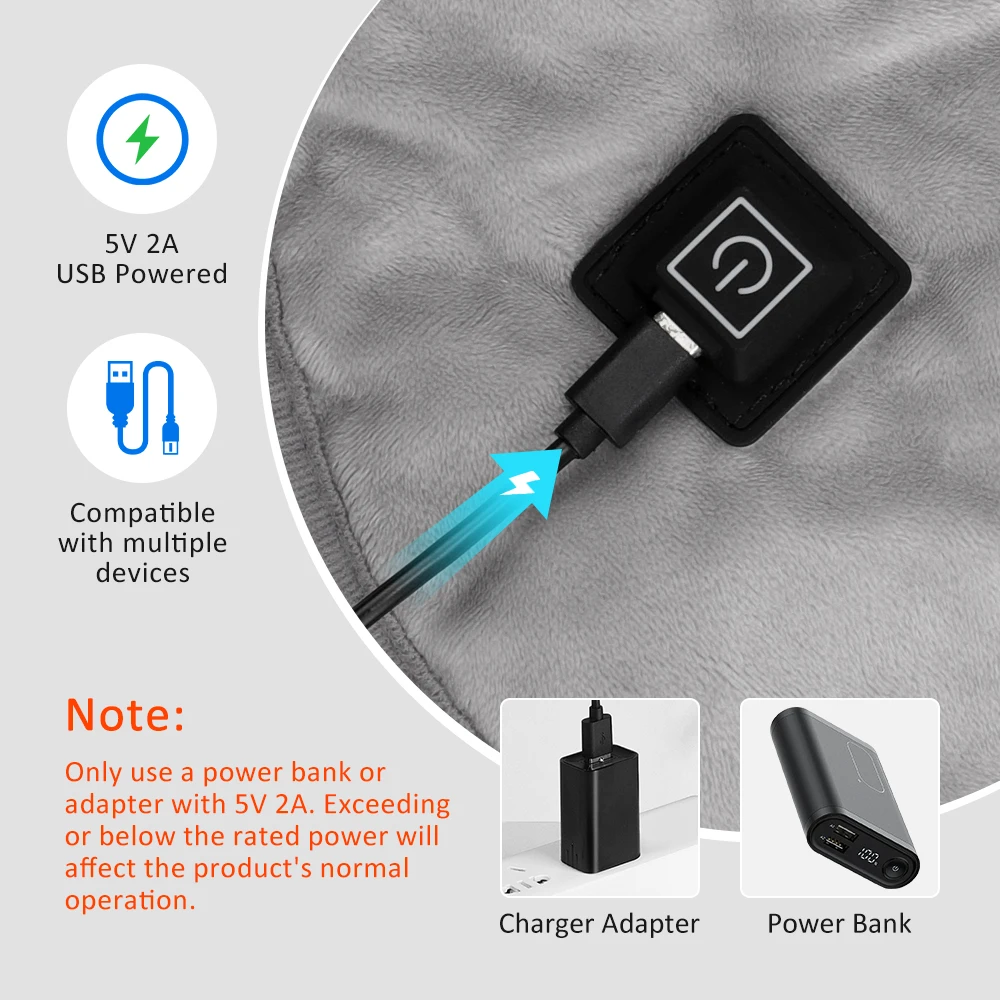 Electric Heating Shoulder Neck Pads Cervical Shawl Massager USB Cervical Brace Wrap Thermal Compress Relieve Fatigue Warm Back