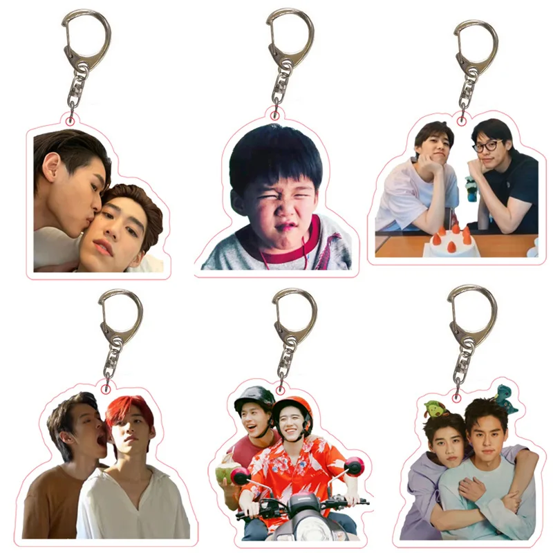 New Thai drama BKPP The Series Told Sunset About You billkin ppkrit Keychain Cute Acrylic Pendant Key Holder Bags BKPP keychain kpop squid game three dimensional soft pendant acrylic key ring keychain k pop squidgame new korea group thank you card