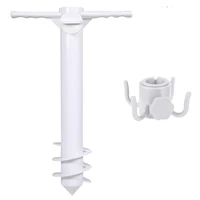 3/5 Spin Inserts Spiral Umbrella Plug with Hook Spike Auger Keep Holder Windproof Sunshade Bracket Equipment for Sand Soil Grass 1