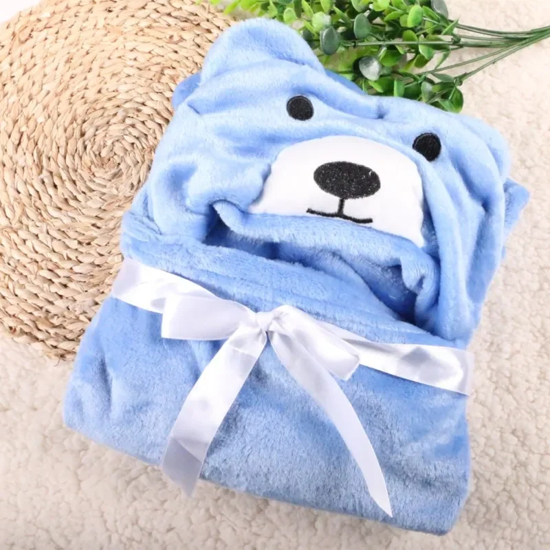Newborn Swaddle Super Soft Comfortable Kid Toddler Hooded Cloak Quilt Fleece Wrap