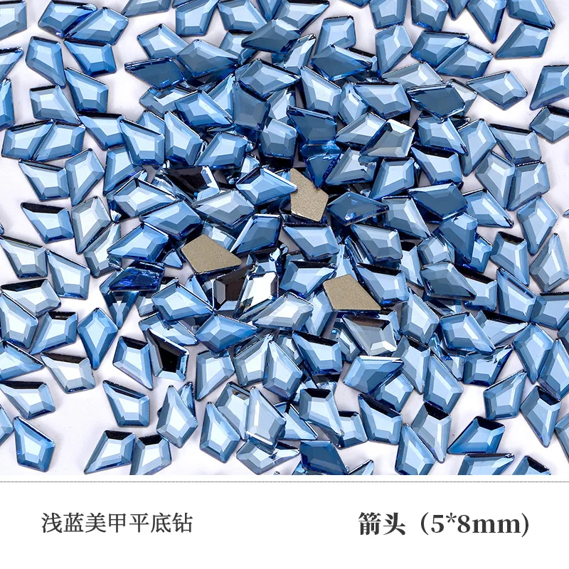 500 stücke lt. blue Boutique flachen Boden Nail Art Strass Glas Kristall 3D Nagel dekoration mehrere Formen Großhandel – Detail 18