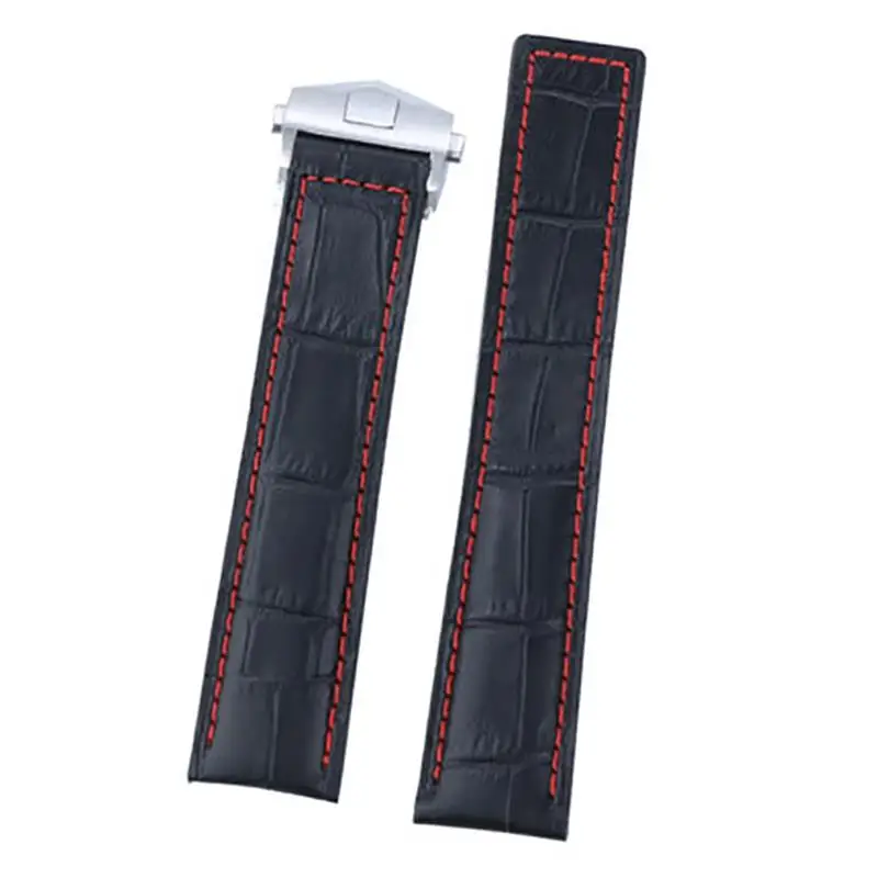 SCHIK 20mm 22m Genuine leather watchband For TAG HEUER Strap Series Men Quality Band Soft WatchBand With fold buckle Wrist