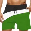 Trendy Color Block Pattern 3d Print Men Women Swim Trunks Quick Dry Drawstring Beach Shorts Men's Pants Swimwear Beach Short 5