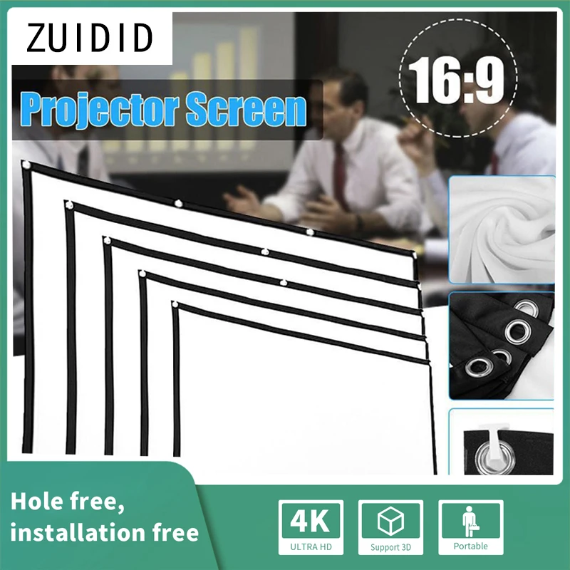 ProjectorScreenFabric607084100120150InchScreenProjection