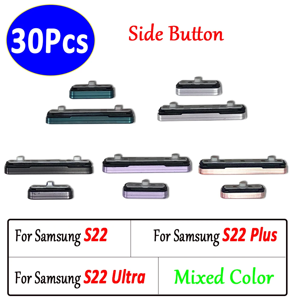 30 Pz, Nuovo Per Samsung S22 / S22 Plus / S22 Ultra Power Button + Pulsante Laterale Volume