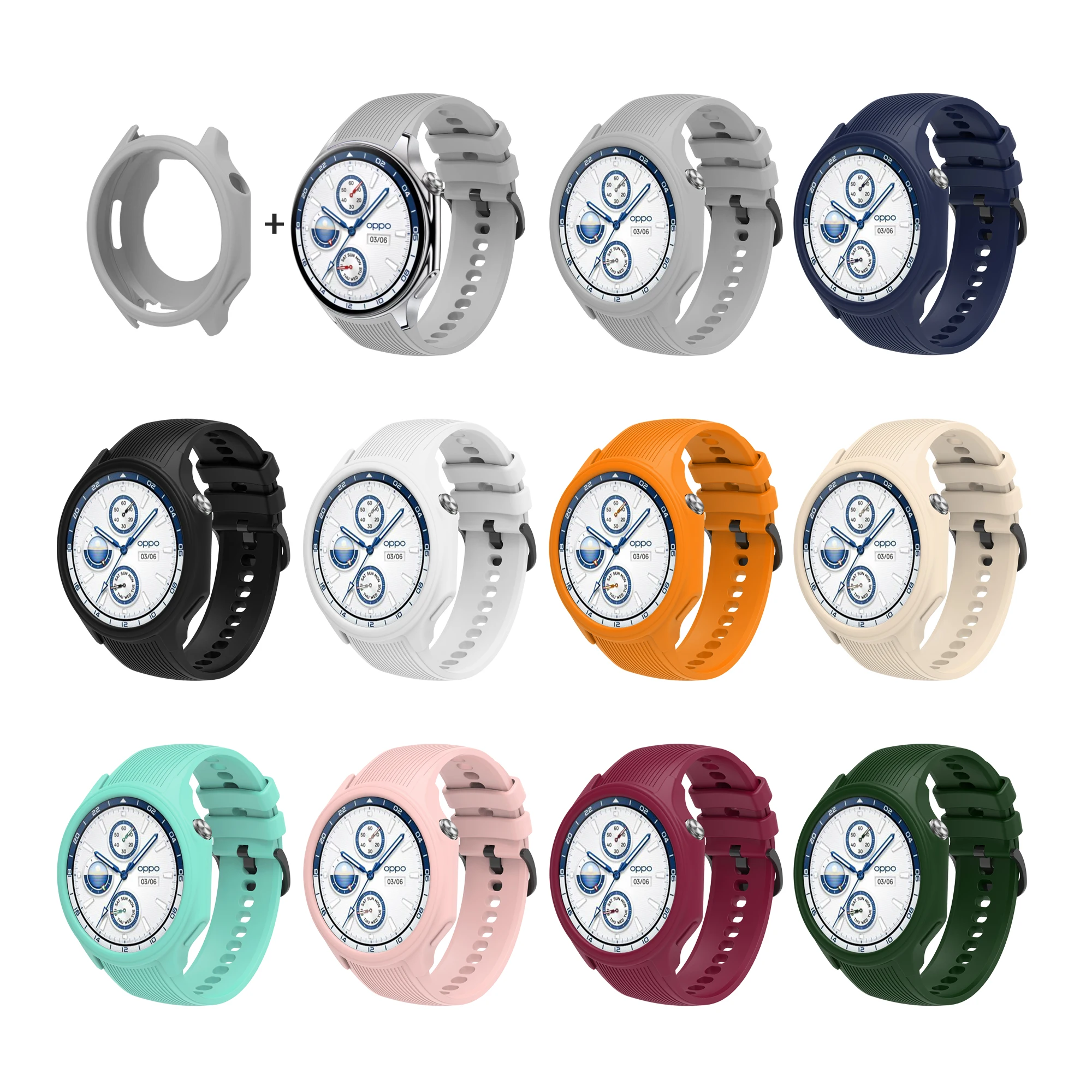 Silicone Protective Case with Strap for Smart Watches - Soft Protector Shell