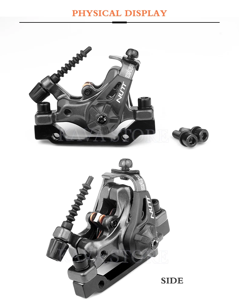 NUTT DA6S Mountain Bike Dual Piston Drive Disc Brake Caliper 160mm Rotor Mechanical Line Pull Disc Brake Scooter Bicycle Parts