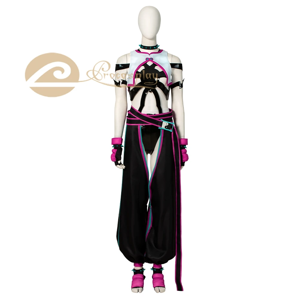

Game SF 6 Juri Cosplay Costume Fighter Juri Hollow Out Uniform Anime Halloween Outfits C08351