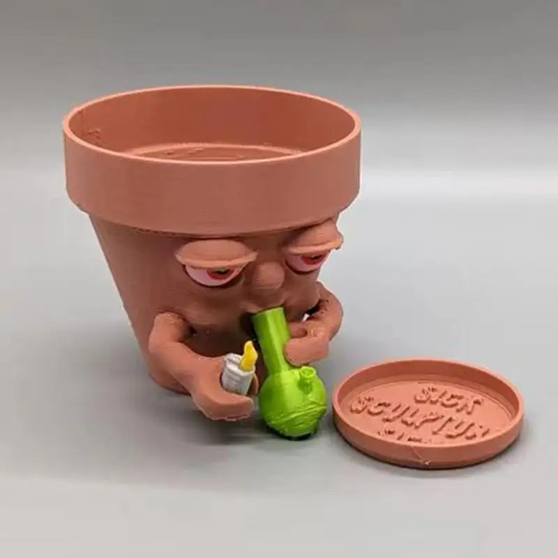 Home Office Decor Plant Pot Cartoon Mini Resin Smoking Man Flower Pots Pots Bonsai Planter For Backyard Garden Patio Desktop
