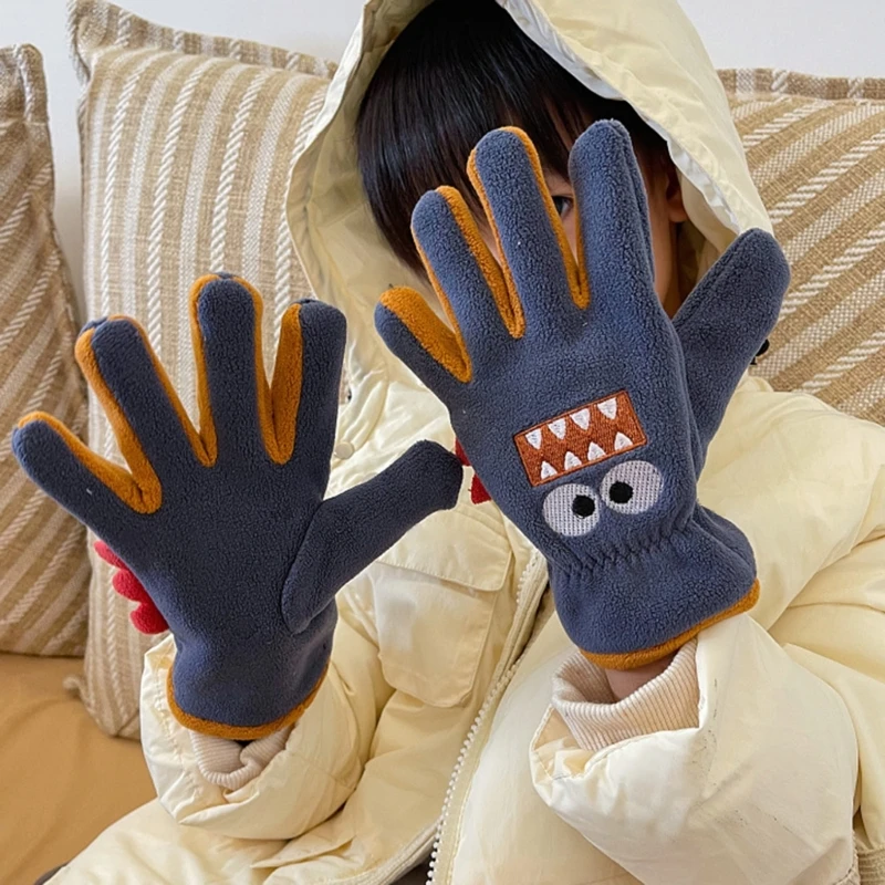 Cartoon Gloves for Kids Warmth & Fun Combined Gloves Baby Girls Boys Handwear with Cartoon Pattern Winter Warm