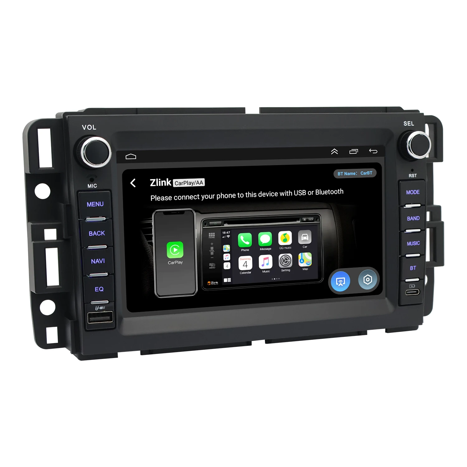 Autoradio Android da 7 pollici per GMC dal 2008 al 2012, CarPlay wireless, Android Auto, GPS, navigazione, Bluetooth, controllo al volante - Image 3