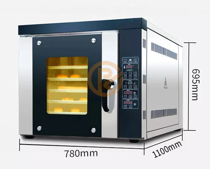 thumbnail image 1 of Horno de convección para panadería, 5 bandejas, máquina industrial para hornear pan, horno de convección de encimera, horno eléctrico para pasteles y panadería, 1 of 5