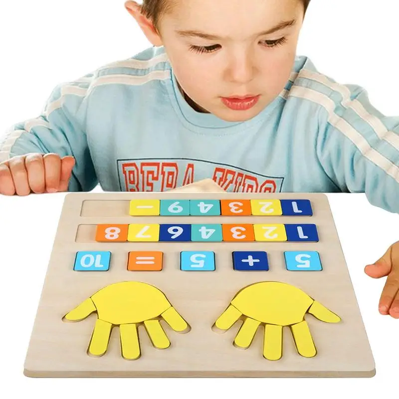 

Finger Counting Math For Kids Kindergarten Games For Classroom Learning Board Wooden Math Addition And Subtraction