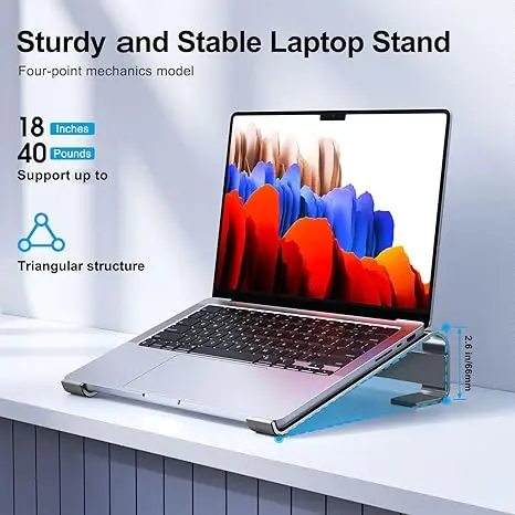 Laptop Stand Ergonomic Cooling Bracket Aluminum Alloy Desktop Holder for MacBook Lenovo HP Dell XPS 10-18inch Notebook Computer 2